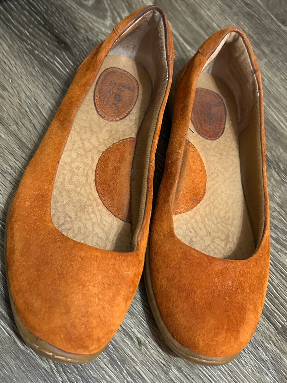 BOC Comfort Suede Ballet Flats Rust Orange Size 9 Women’s